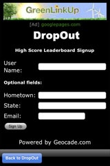 High Score Signup